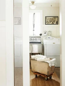 Zones humides et sèches en aménageant la buanderie